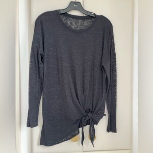 Lululemon long sleeve shirt with tie at left hip